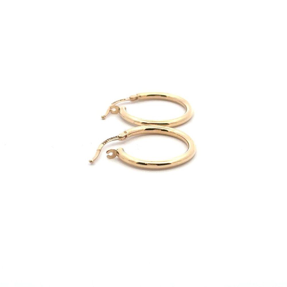 18k Gold Hoops Earrings Small - Picture 5 of 10